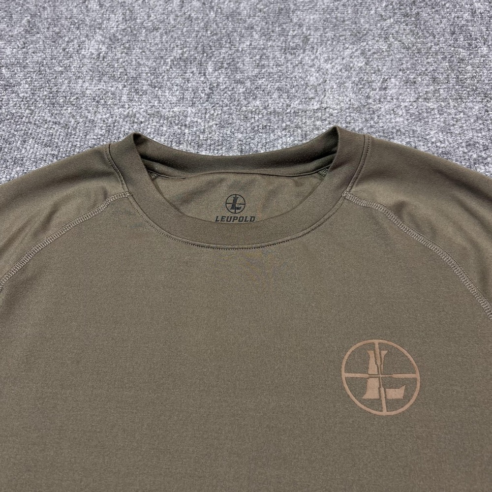 Leupold Shirt Mens Large Green Short Sleeve Performance Tee Gym Training Top